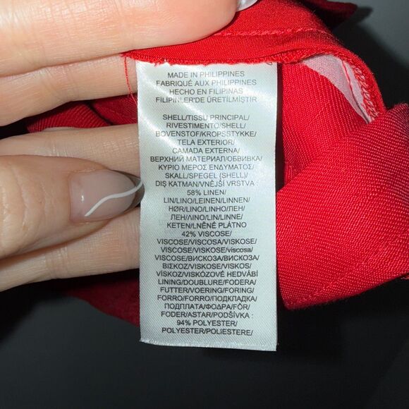 Lauren Ralph Lauren Linen Single Button Blazer - Red 16 - Picture 9 of 9